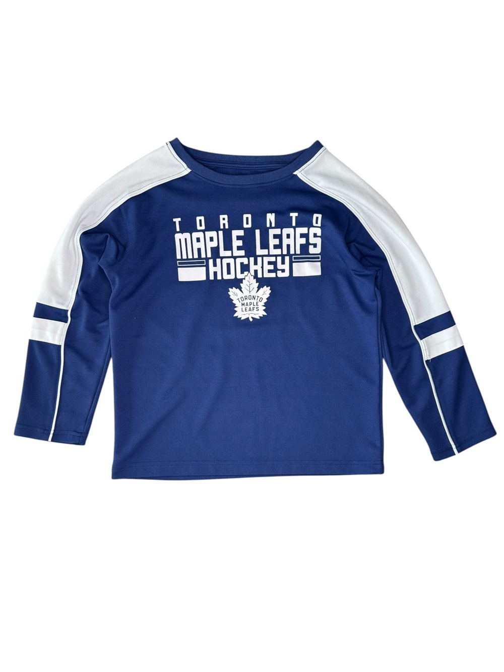 NHL Toronto Maple Leafs Blue and White Long Sleeve Jersey Top